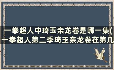 一拳超人中琦玉亲龙卷是哪一集(一拳超人第二季琦玉亲龙卷在第几集)