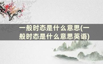 一般时态是什么意思(一般时态是什么意思英语)