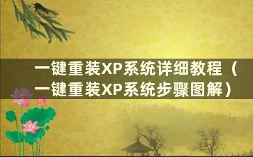 一键重装XP系统详细教程（一键重装XP系统步骤图解）