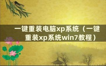 一键重装电脑xp系统（一键重装xp系统win7教程）