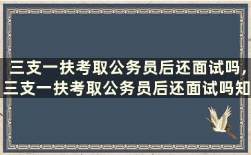 三支一扶考取公务员后还面试吗,三支一扶考取公务员后还面试吗知乎