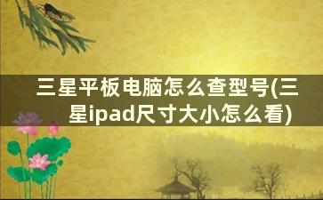 三星平板电脑怎么查型号(三星ipad尺寸大小怎么看)