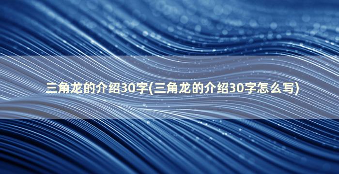 三角龙的介绍30字(三角龙的介绍30字怎么写)