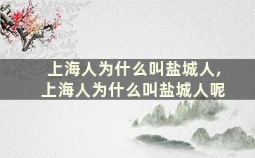 上海人为什么叫盐城人,上海人为什么叫盐城人呢