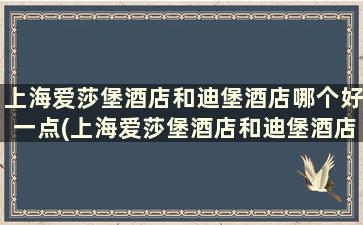 上海爱莎堡酒店和迪堡酒店哪个好一点(上海爱莎堡酒店和迪堡酒店哪个好些)