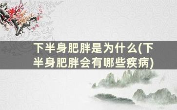 下半身肥胖是为什么(下半身肥胖会有哪些疾病)