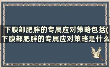 下腹部肥胖的专属应对策略包括(下腹部肥胖的专属应对策略是什么)