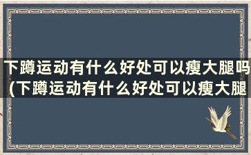 下蹲运动有什么好处可以瘦大腿吗(下蹲运动有什么好处可以瘦大腿吗)