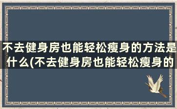 不去健身房也能轻松瘦身的方法是什么(不去健身房也能轻松瘦身的方法吗)