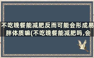 不吃晚餐能减肥反而可能会形成易胖体质嘛(不吃晚餐能减肥吗,会不会对身体有害呀)