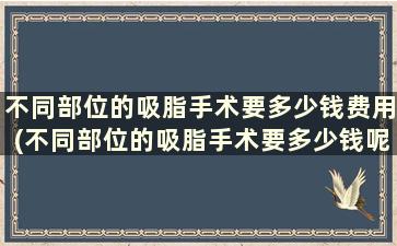 不同部位的吸脂手术要多少钱费用(不同部位的吸脂手术要多少钱呢)