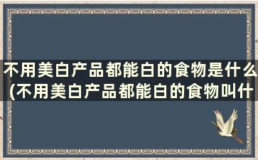 不用美白产品都能白的食物是什么(不用美白产品都能白的食物叫什么)