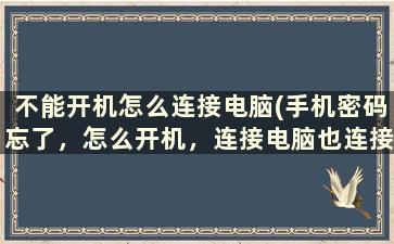 不能开机怎么连接电脑(手机密码忘了，怎么开机，连接电脑也连接不上)