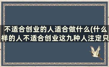 不适合创业的人适合做什么(什么样的人不适合创业这九种人注定只能)