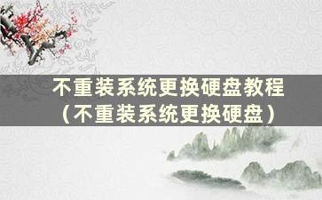 不重装系统更换硬盘教程（不重装系统更换硬盘）