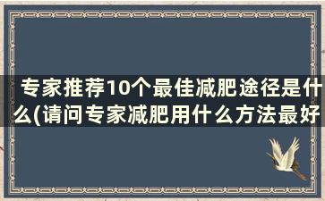 专家推荐10个最佳减肥途径是什么(请问专家减肥用什么方法最好)