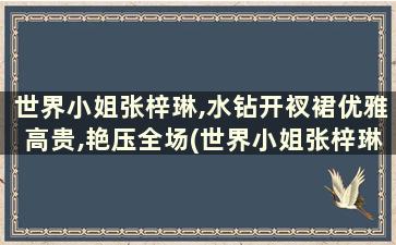 世界小姐张梓琳,水钻开衩裙优雅高贵,艳压全场(世界小姐张梓琳晒女儿照片,真俏皮,两眼弯弯甜美可爱)