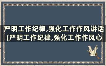 严明工作纪律,强化工作作风讲话(严明工作纪律,强化工作作风心得体会)