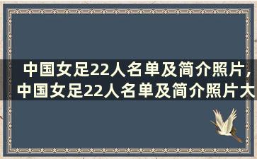 中国女足22人名单及简介照片,中国女足22人名单及简介照片大全