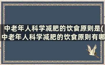 中老年人科学减肥的饮食原则是(中老年人科学减肥的饮食原则有哪些)