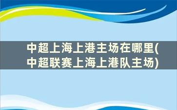 中超上海上港主场在哪里(中超联赛上海上港队主场)