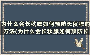 为什么会长秋膘如何预防长秋膘的方法(为什么会长秋膘如何预防长秋膘的发生)