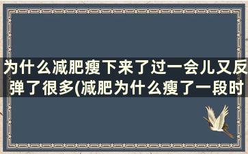 为什么减肥瘦下来了过一会儿又反弹了很多(减肥为什么瘦了一段时间就下不去了)