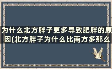 为什么北方胖子更多导致肥胖的原因(北方胖子为什么比南方多那么多)