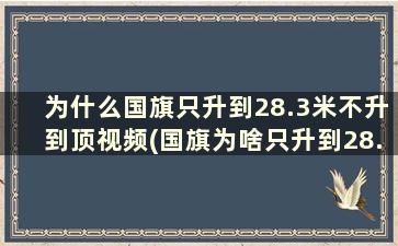 为什么国旗只升到28.3米不升到顶视频(国旗为啥只升到28.3m)