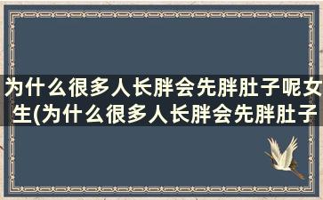 为什么很多人长胖会先胖肚子呢女生(为什么很多人长胖会先胖肚子呢)