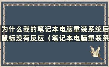 为什么我的笔记本电脑重装系统后鼠标没有反应（笔记本电脑重装系统后鼠标无法使用怎么办）