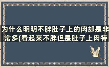 为什么明明不胖肚子上的肉却是非常多(看起来不胖但是肚子上肉特别多)