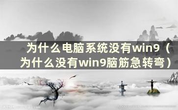 为什么电脑系统没有win9（为什么没有win9脑筋急转弯）