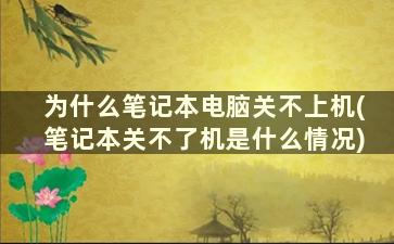 为什么笔记本电脑关不上机(笔记本关不了机是什么情况)