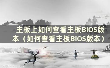 主板上如何查看主板BIOS版本（如何查看主板BIOS版本）