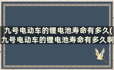 九号电动车的锂电池寿命有多久(九号电动车的锂电池寿命有多久啊)