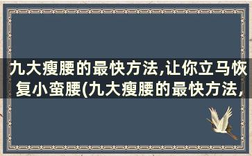 九大瘦腰的最快方法,让你立马恢复小蛮腰(九大瘦腰的最快方法,让你立马恢复小蛮腰的功效)