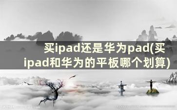 买ipad还是华为pad(买ipad和华为的平板哪个划算)