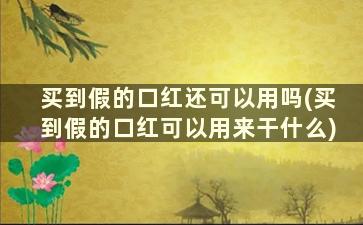 买到假的口红还可以用吗(买到假的口红可以用来干什么)