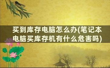 买到库存电脑怎么办(笔记本电脑买库存机有什么危害吗)