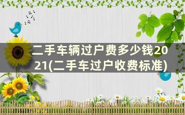 二手车辆过户费多少钱2021(二手车过户收费标准)