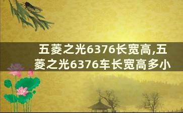 五菱之光6376长宽高,五菱之光6376车长宽高多小