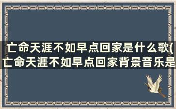 亡命天涯不如早点回家是什么歌(亡命天涯不如早点回家背景音乐是谁唱的)