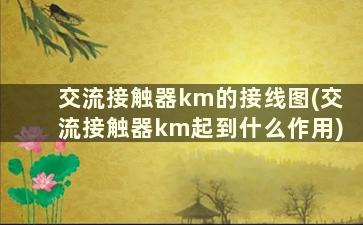 交流接触器km的接线图(交流接触器km起到什么作用)