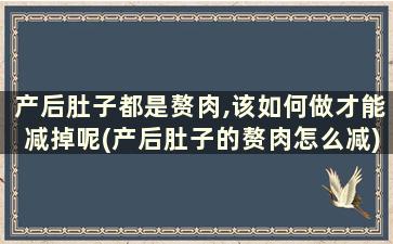 产后肚子都是赘肉,该如何做才能减掉呢(产后肚子的赘肉怎么减)