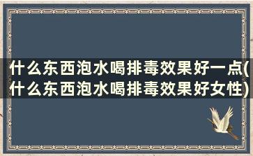 什么东西泡水喝排毒效果好一点(什么东西泡水喝排毒效果好女性)