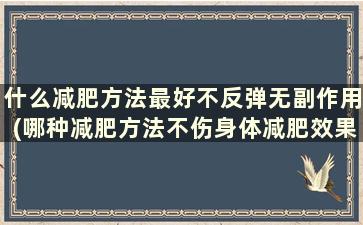 什么减肥方法最好不反弹无副作用(哪种减肥方法不伤身体减肥效果好)