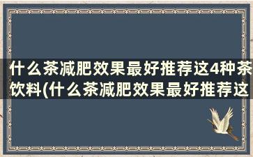 什么茶减肥效果最好推荐这4种茶饮料(什么茶减肥效果最好推荐这4种茶饮)