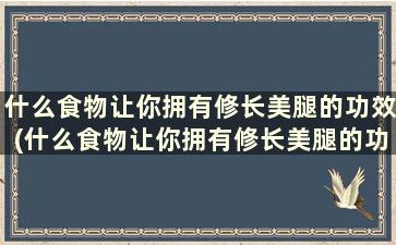 什么食物让你拥有修长美腿的功效(什么食物让你拥有修长美腿的功能)