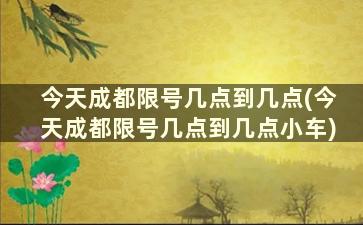 今天成都限号几点到几点(今天成都限号几点到几点小车)